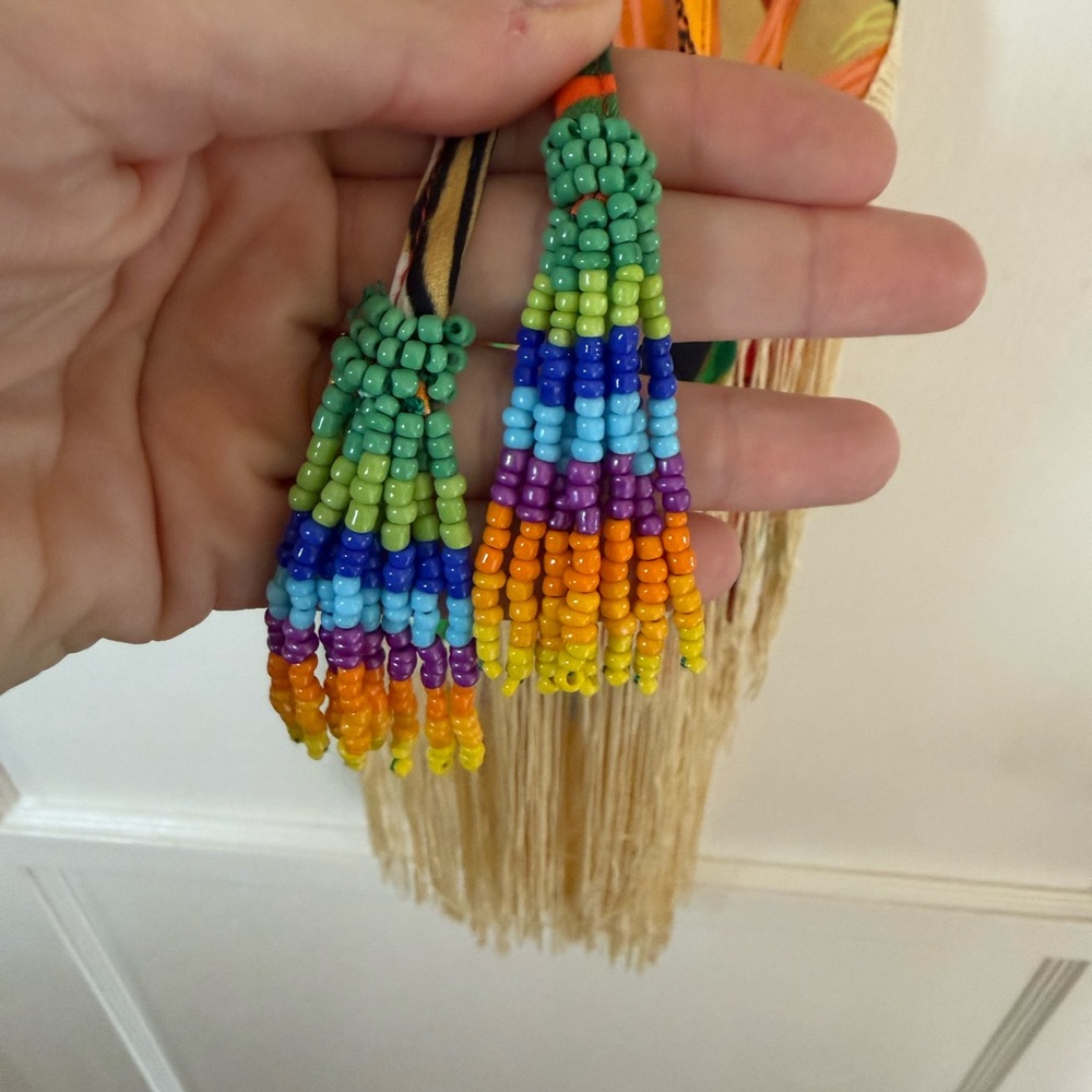 FARM Rio Multicolor Tropical Fringe Wrap Dress - Picture 5 of 8